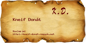 Kneif Donát névjegykártya